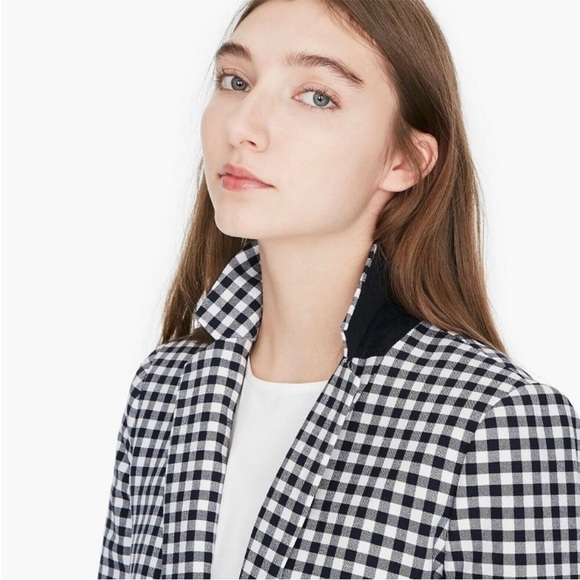 “J. CREW” Parke Navy Gingham Blazer Jacket - Picture 1 of 5
